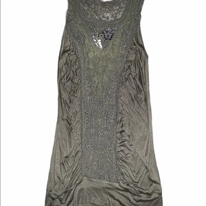 Rue 21 NWT M crochet lace olive tank